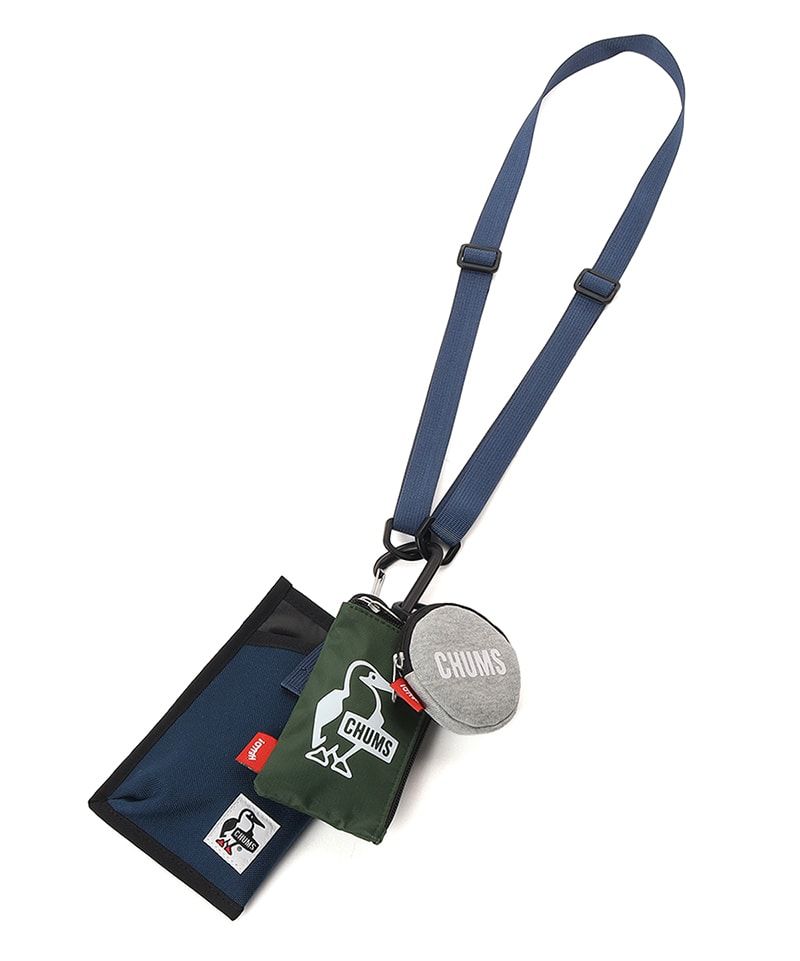 CHUMS Sling 3 Pouch Sweat Nylon3P多用途肩背包/ 灰/藍