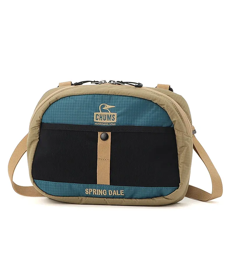 CHUMS Spring Dale Shoulder Bag肩背包/ 藍色/米色