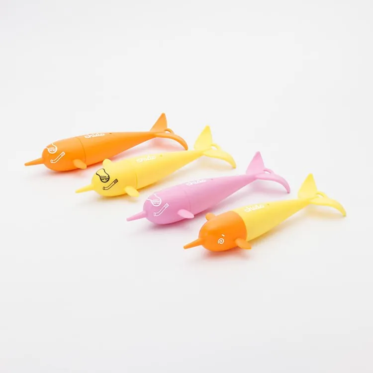chido角鯨沉水玩具/ 四入組合/ DT02/ A/ 橘黃/粉/橘/黃