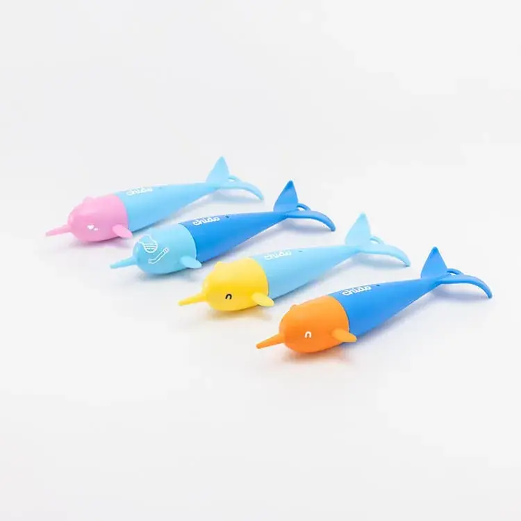 chido角鯨沉水玩具/ 四入組合/ DT02/ B/ 藍/粉藍/橘藍/黃藍