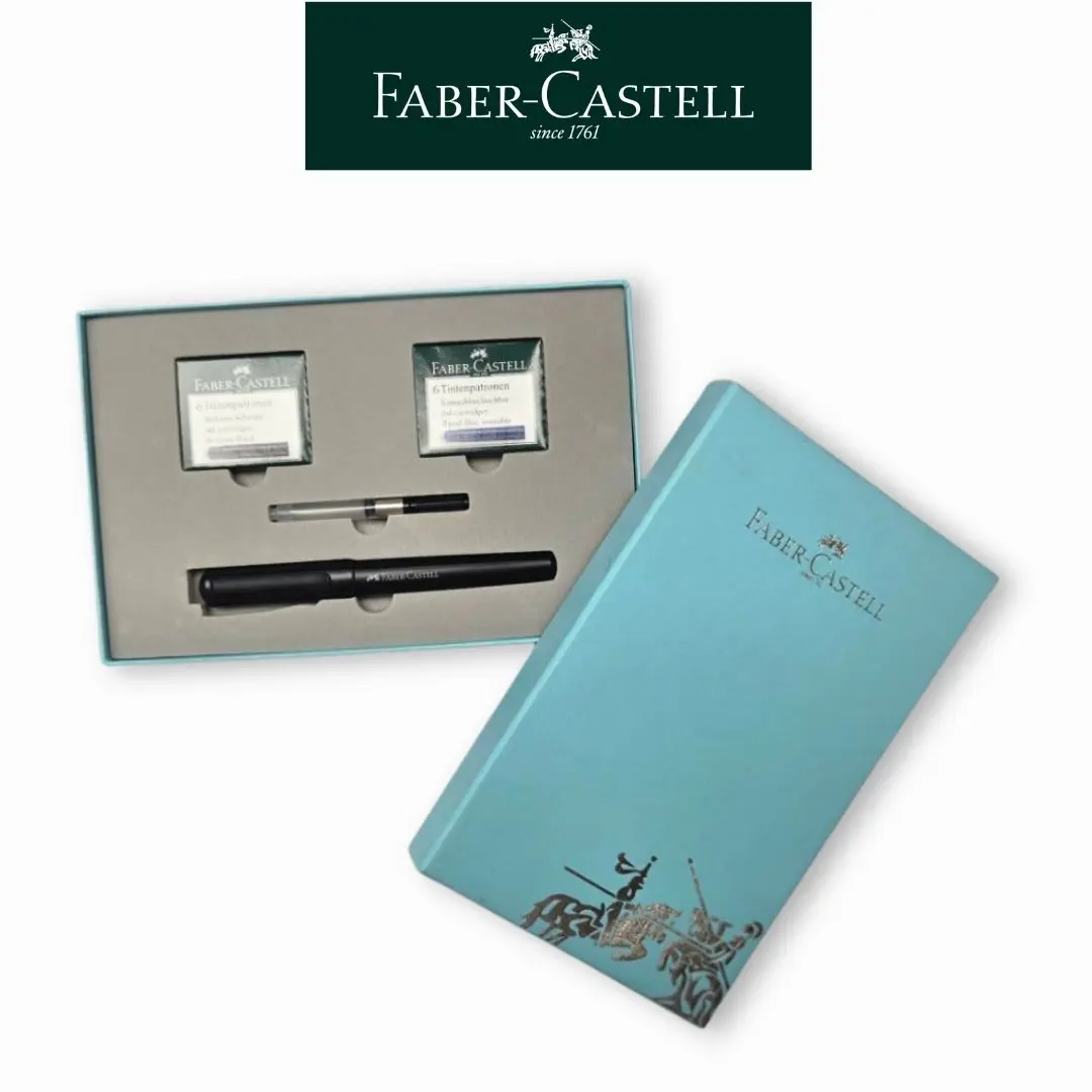 FABER-CASTELL Hexo系列鋼筆卡水禮盒/ F尖/ 黑色