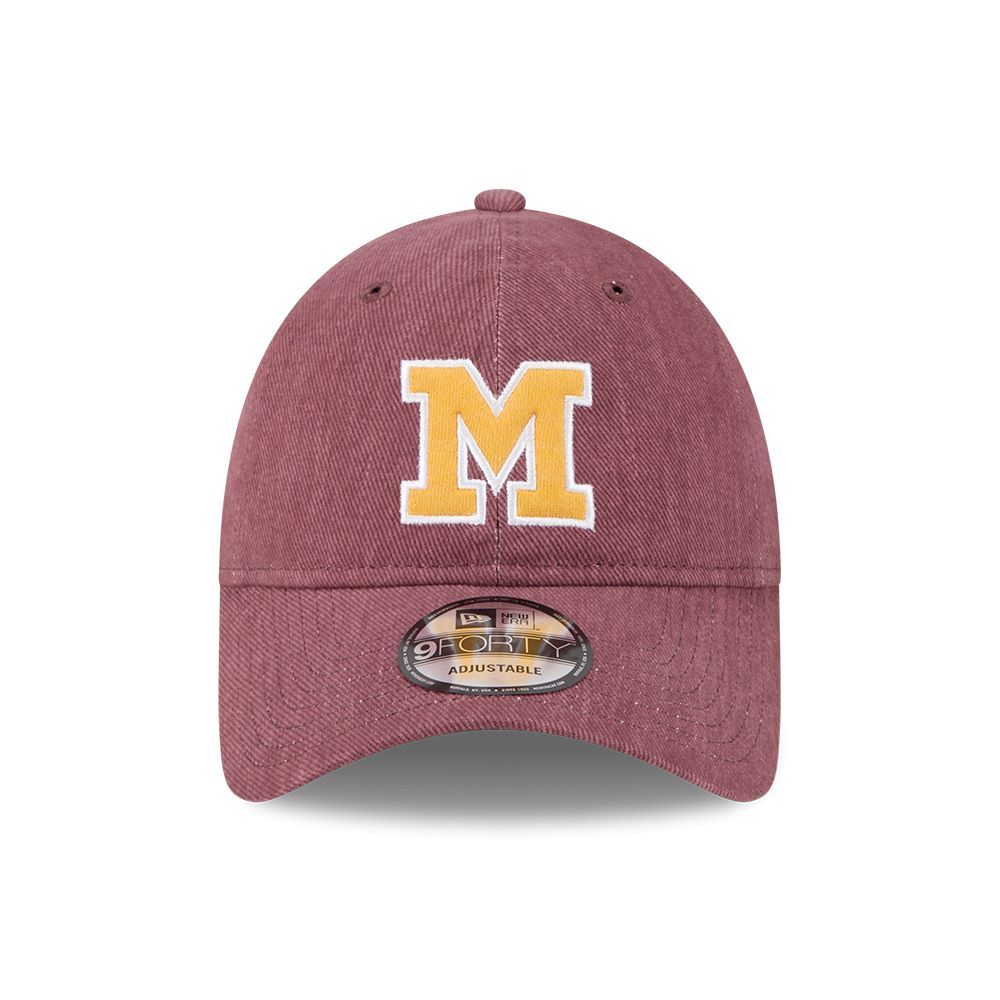 NEW ERA 940 UNST MLB VARSITY棒球帽/ 密爾瓦基釀酒人/ 酒紅