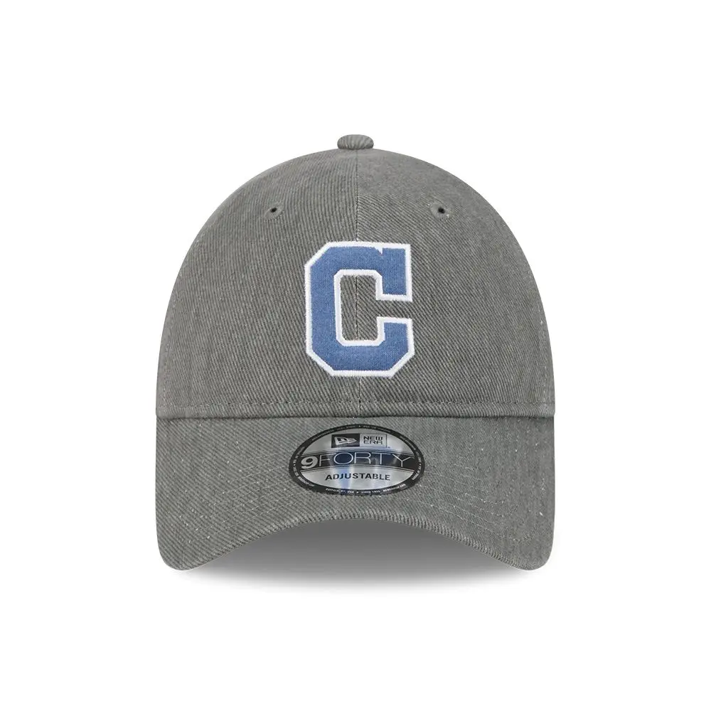 NEW ERA 940 UNST MLB VARSITY棒球帽/ 克里夫蘭印地安人/ 灰
