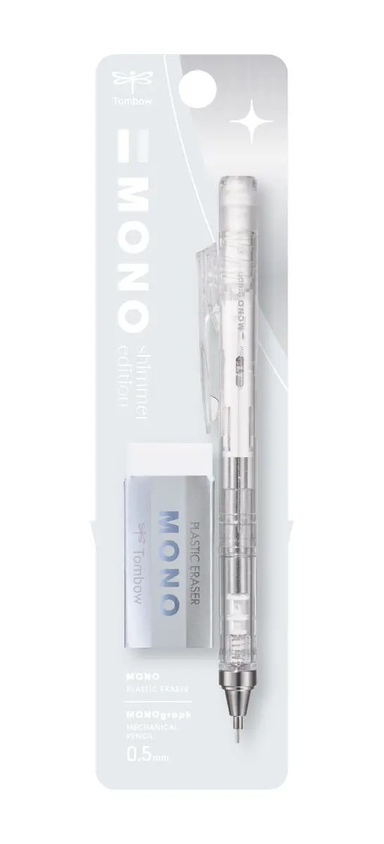 Tombow MONO graph 0.5自動鉛筆+橡皮擦組/ 閃耀系列/ 透明