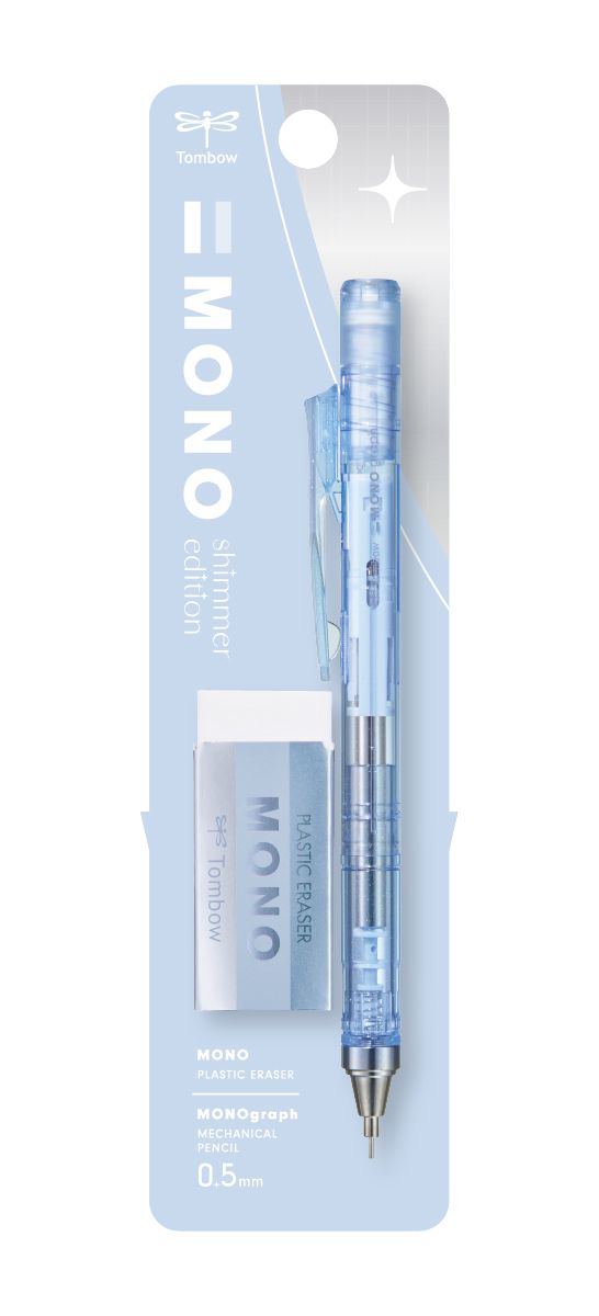 Tombow MONO graph 0.5自動鉛筆+橡皮擦組/ 閃耀系列/ 藍色