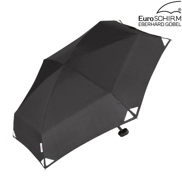 德國[EuroSCHIRM] 德國高級雨傘品牌 DAINTY / 輕巧迷你晴雨傘 / 黑-反光