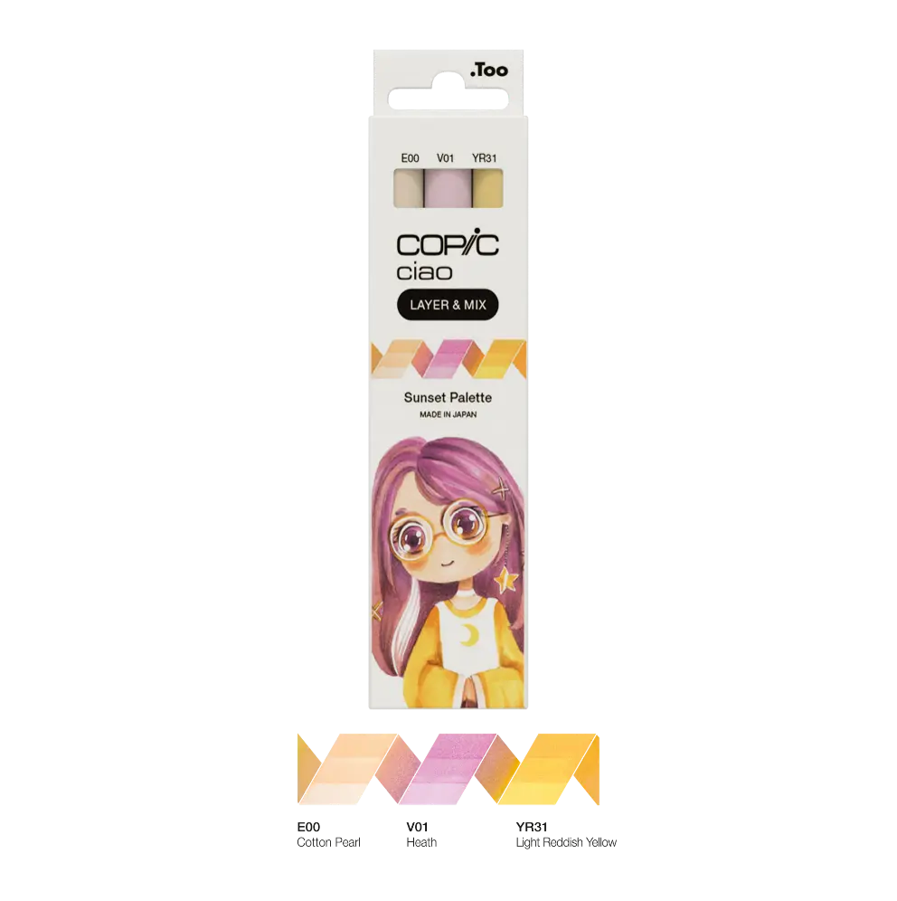 COPIC CIAO Layer&Mix麥克筆/ 人物夕陽色/ 3支入