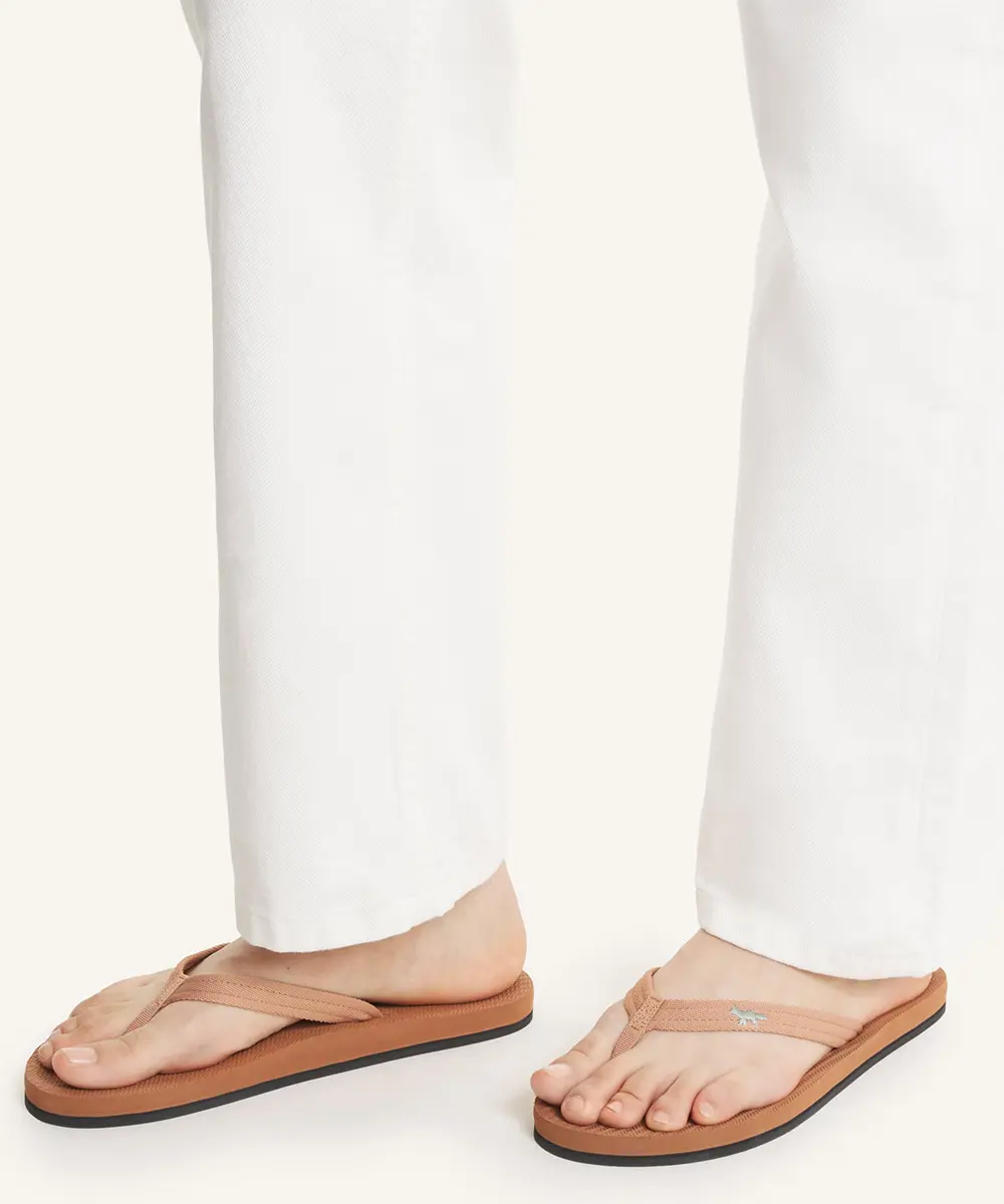 MAISON KITSUNÉ x INDOSOLE 桃核棕人字拖_女/ 41
