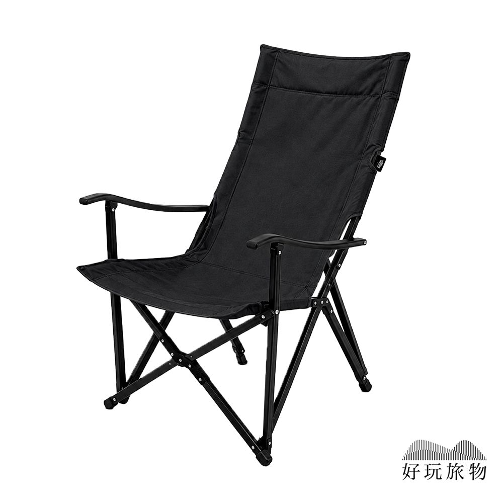 【好玩旅物】鋁合金露營折疊大川椅 露營椅 帳篷椅 月亮椅/ 黑色