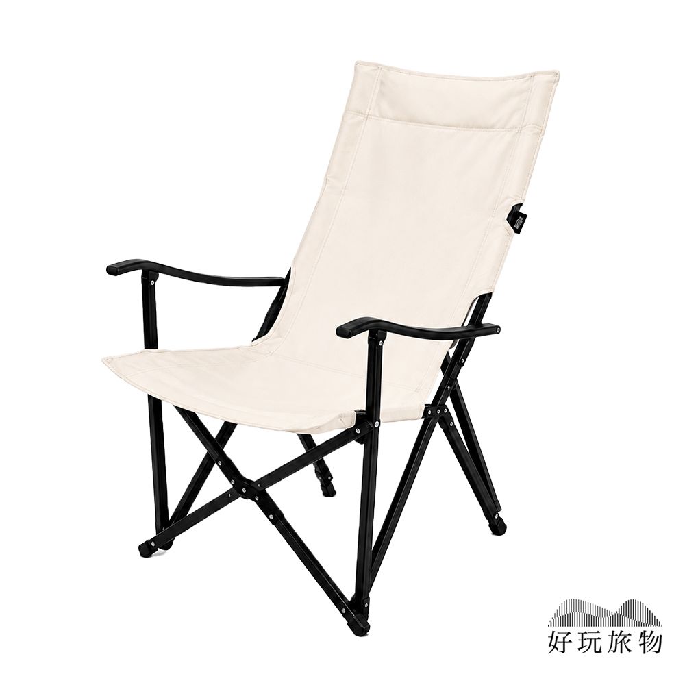 【好玩旅物】鋁合金露營折疊大川椅 露營椅 帳篷椅 月亮椅/ 米色