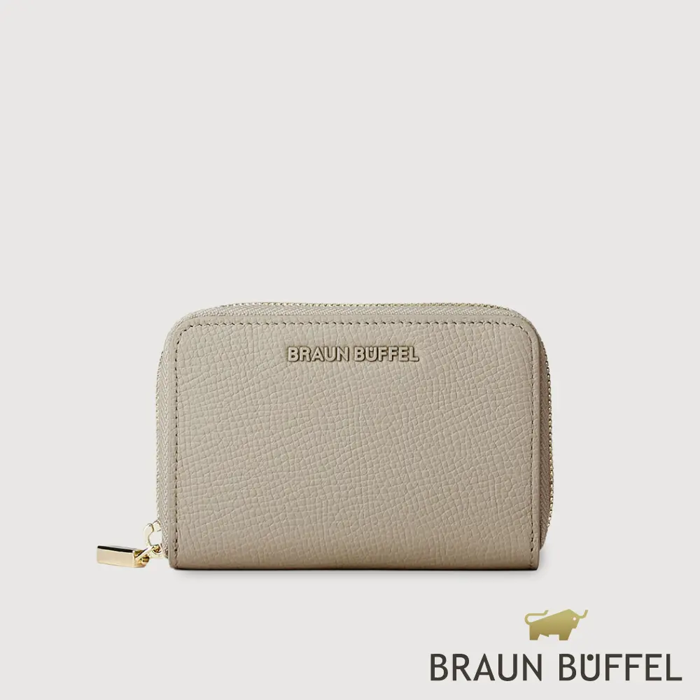【BRAUN BUFFEL 德國小金牛】台灣總代理 妮娜-A 零錢包-沙丘色/BF883-124-MDT
