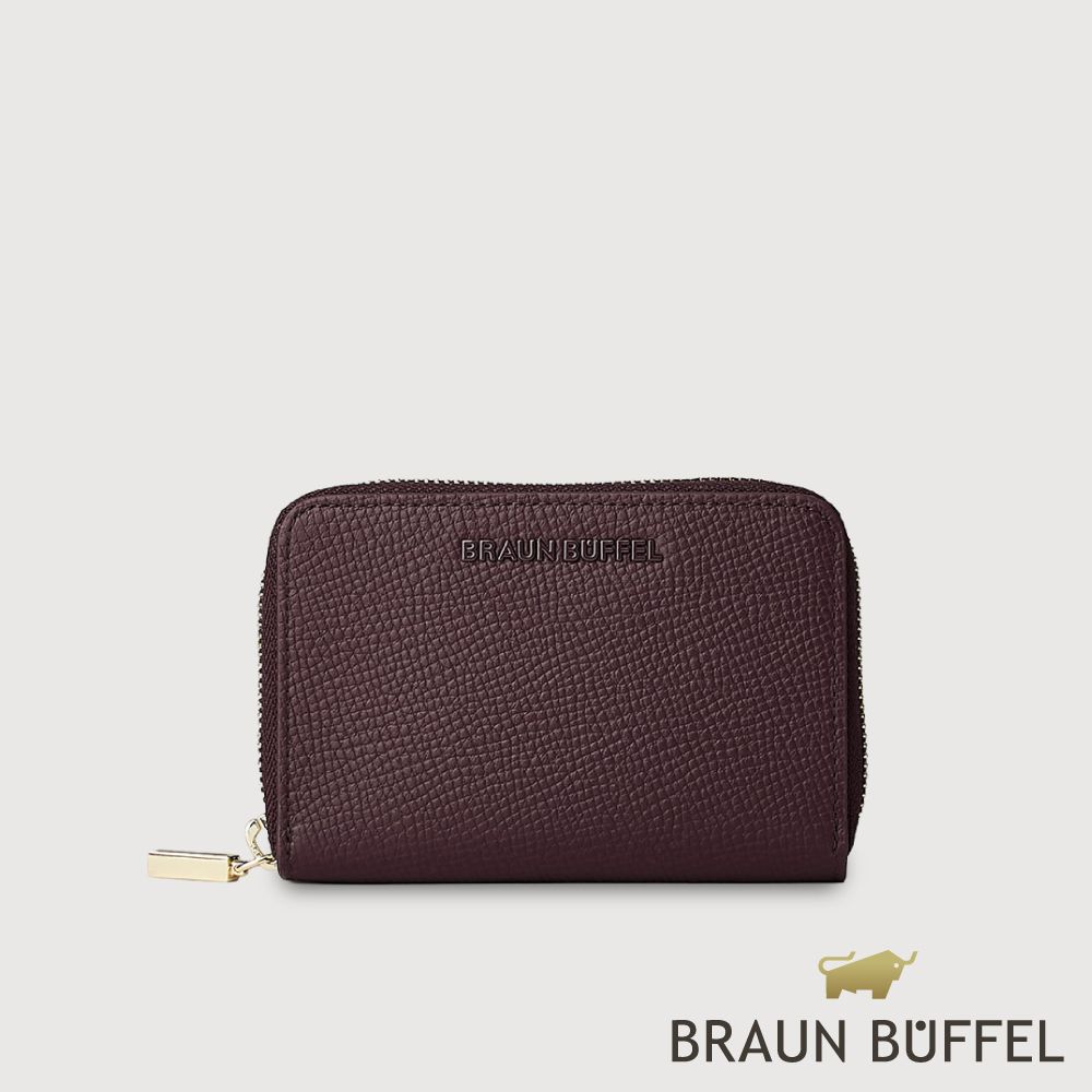 【BRAUN BUFFEL 德國小金牛】台灣總代理 妮娜-A 零錢包-酒棕色/BF883-124-TP