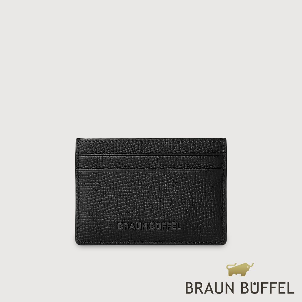【BRAUN BUFFEL 德國小金牛】台灣總代理 妮娜-A 4卡卡夾-黑色/BF883-151-BK