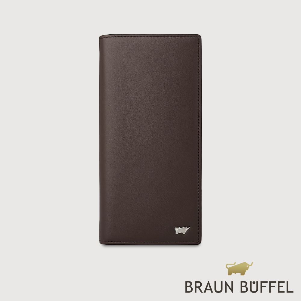 【BRAUN BUFFEL 德國小金牛】台灣總代理 彬達 14卡兩折長夾-培土棕/BF584-621-POS