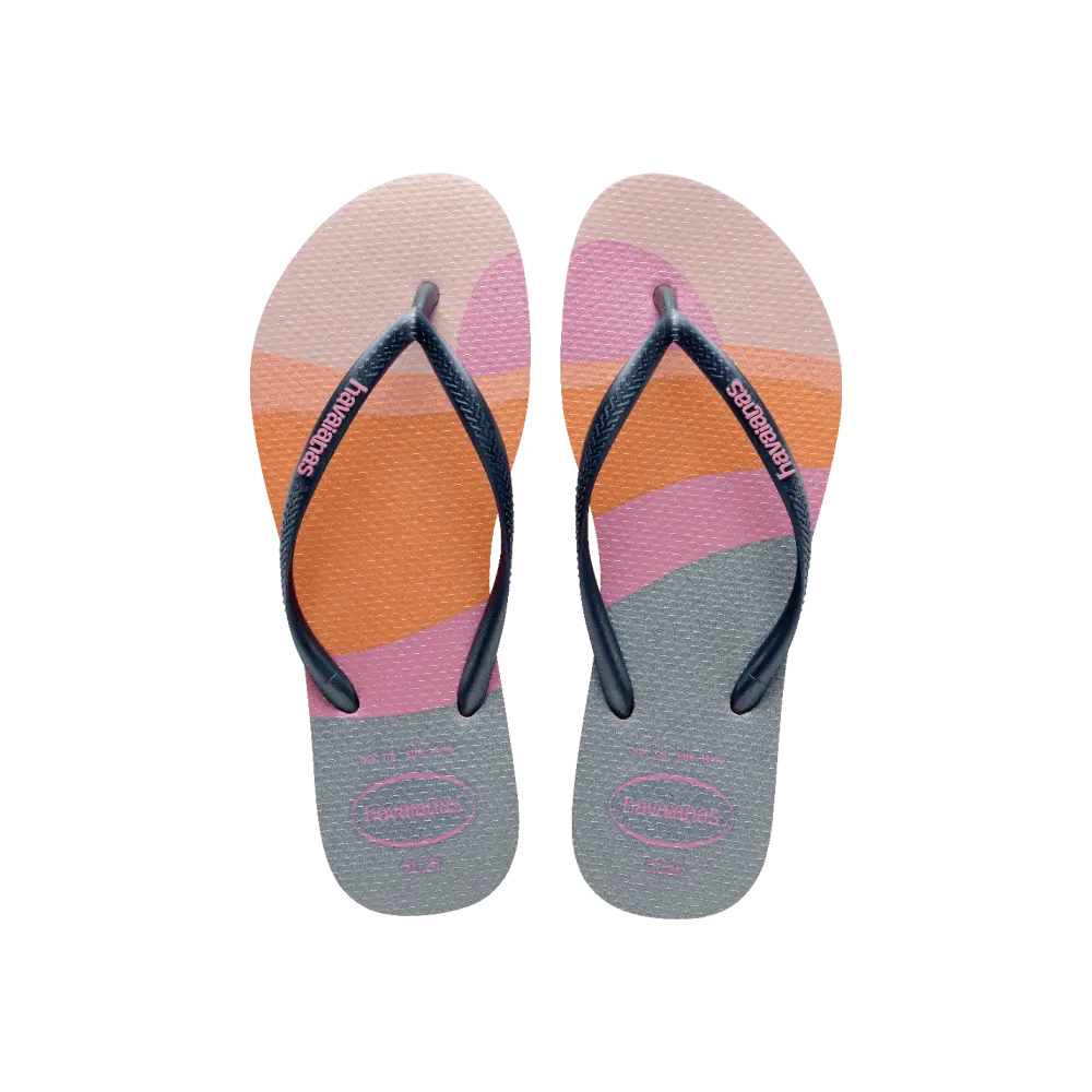 【havaianas 哈瓦仕】拖鞋 Slim Palette Glow 炫亮款 (4145766-4996W)/ 質感藍/ 33/34