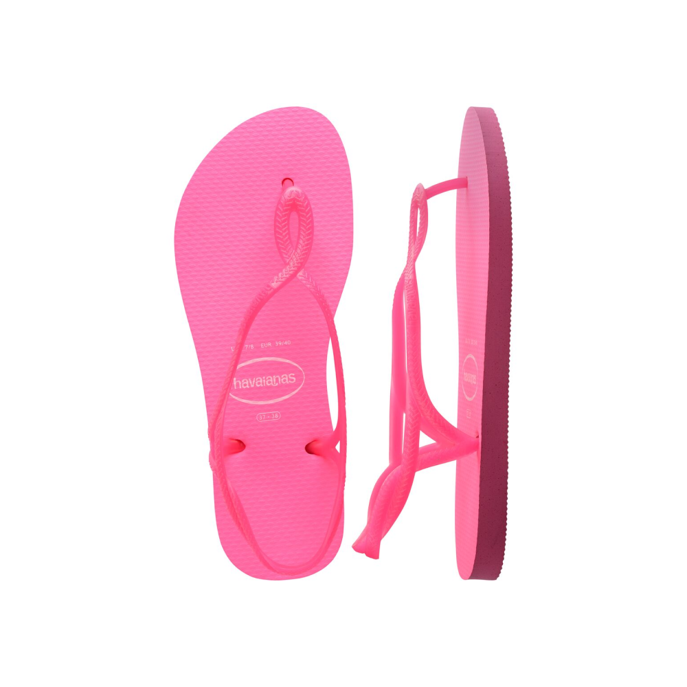 【havaianas 哈瓦仕】涼鞋 Luna Neon 螢光款 (4149134-5784W)/ 螢光桃紅/ 35/36