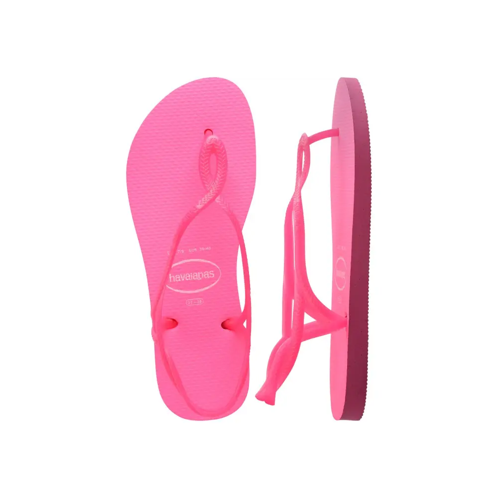 【havaianas 哈瓦仕】涼鞋 Luna Neon 螢光款 (4149134-5784W)/ 螢光桃紅/ 37/38