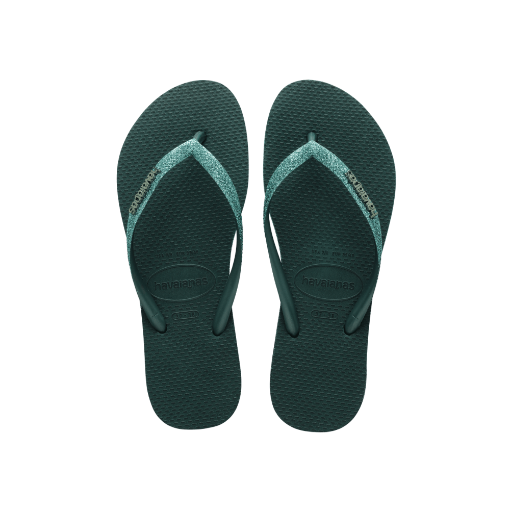 【havaianas 哈瓦仕】拖鞋 Slim Sparkle 閃亮款 (4146093-5266W)/ 綠色/ 35/36