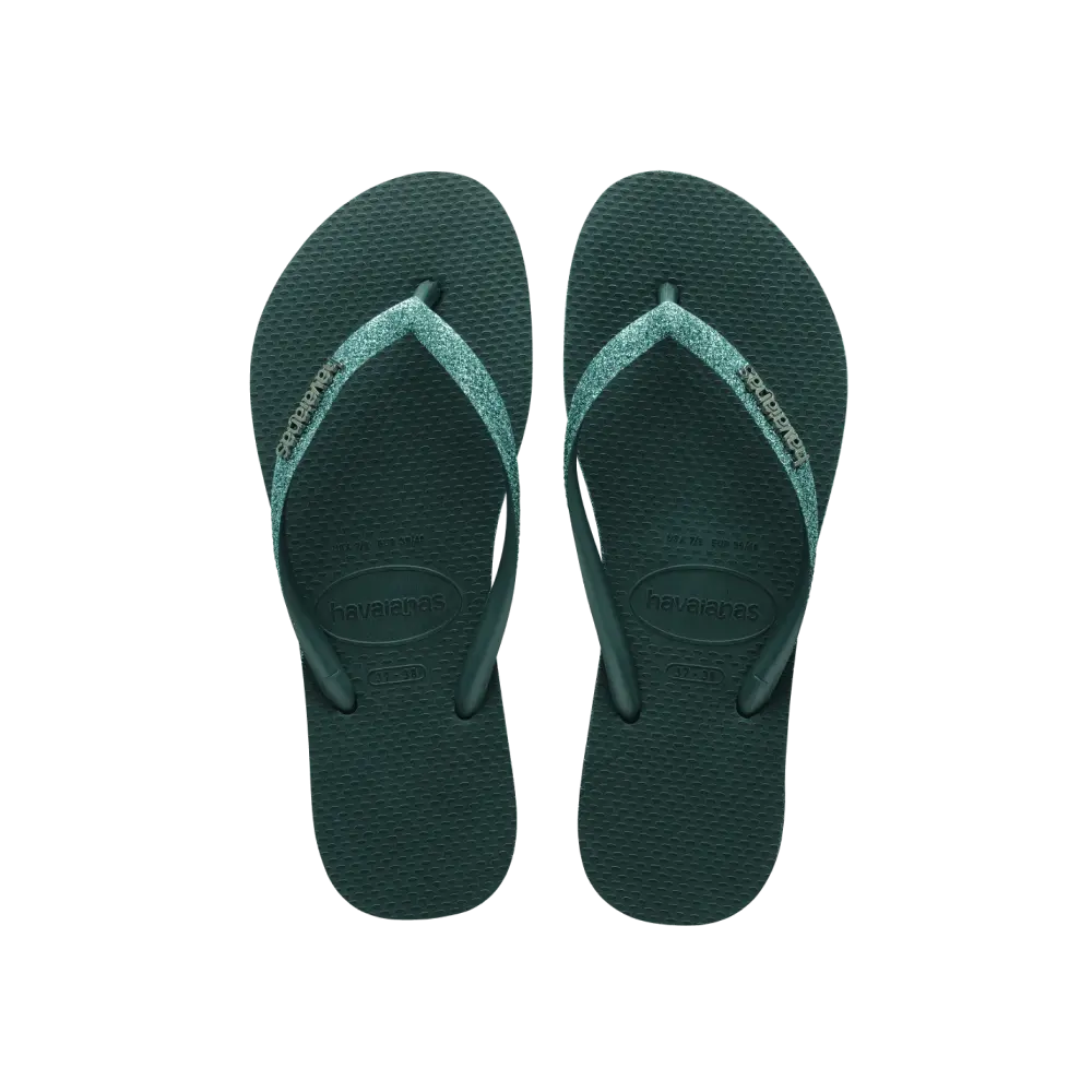 【havaianas 哈瓦仕】拖鞋 Slim Sparkle 閃亮款 (4146093-5266W)/ 綠色/ 37/38