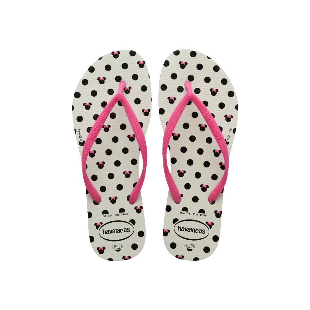 【havaianas 哈瓦仕】拖鞋 Slim Disney 米妮款 (4141203-7026W)/ 桃紅色/ 35/36