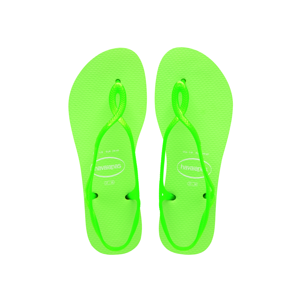 【havaianas 哈瓦仕】涼鞋 Luna Neon 螢光款 (4149134-1411W)/ 螢光綠/ 35/36