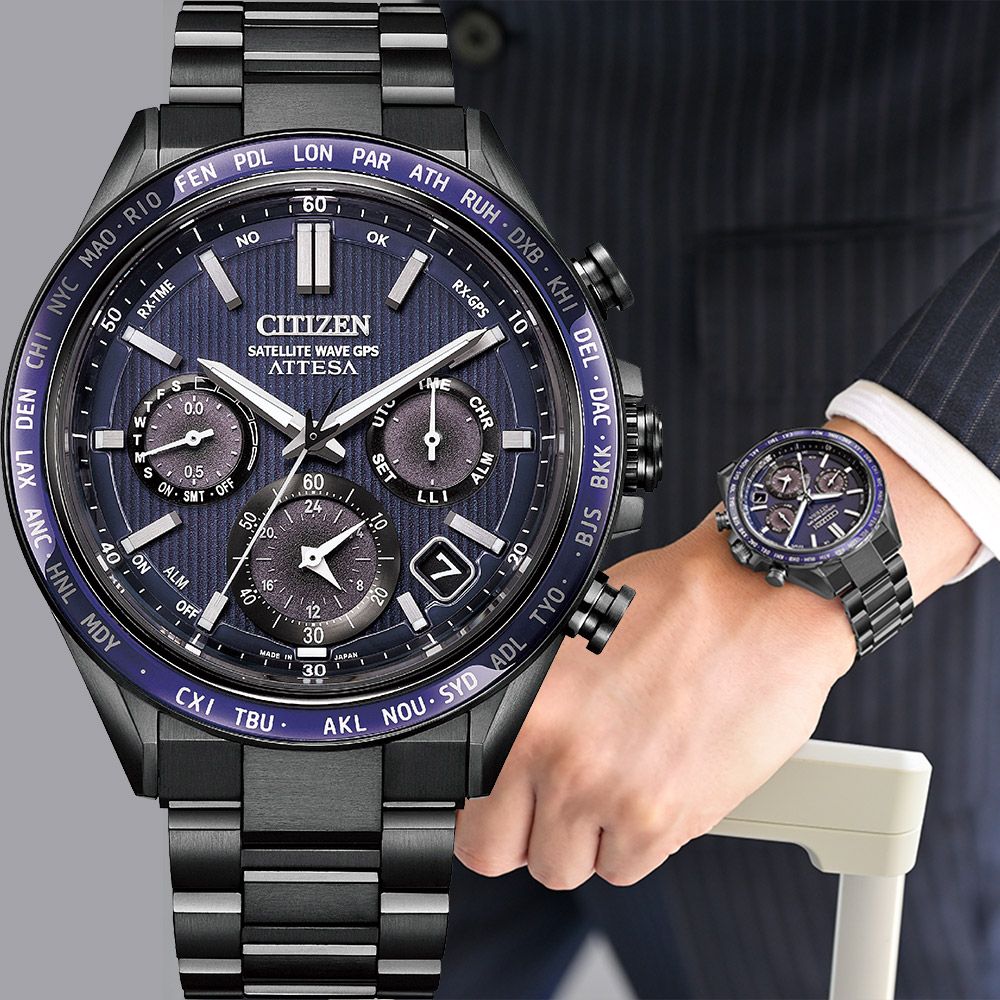 CITIZEN 星辰 韋禮安廣告款 紺星 限量 鈦 GPS衛星對時光動計時手錶 男錶 CC4059-64L