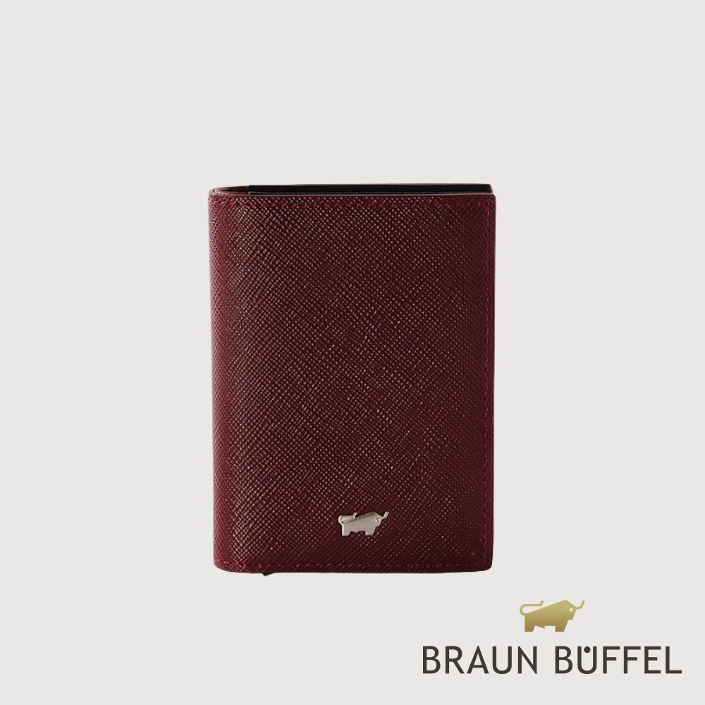 【BRAUN BUFFEL 德國小金牛】台灣總代理 瑾-B 名片夾-酒棕色/BF709-123-TP