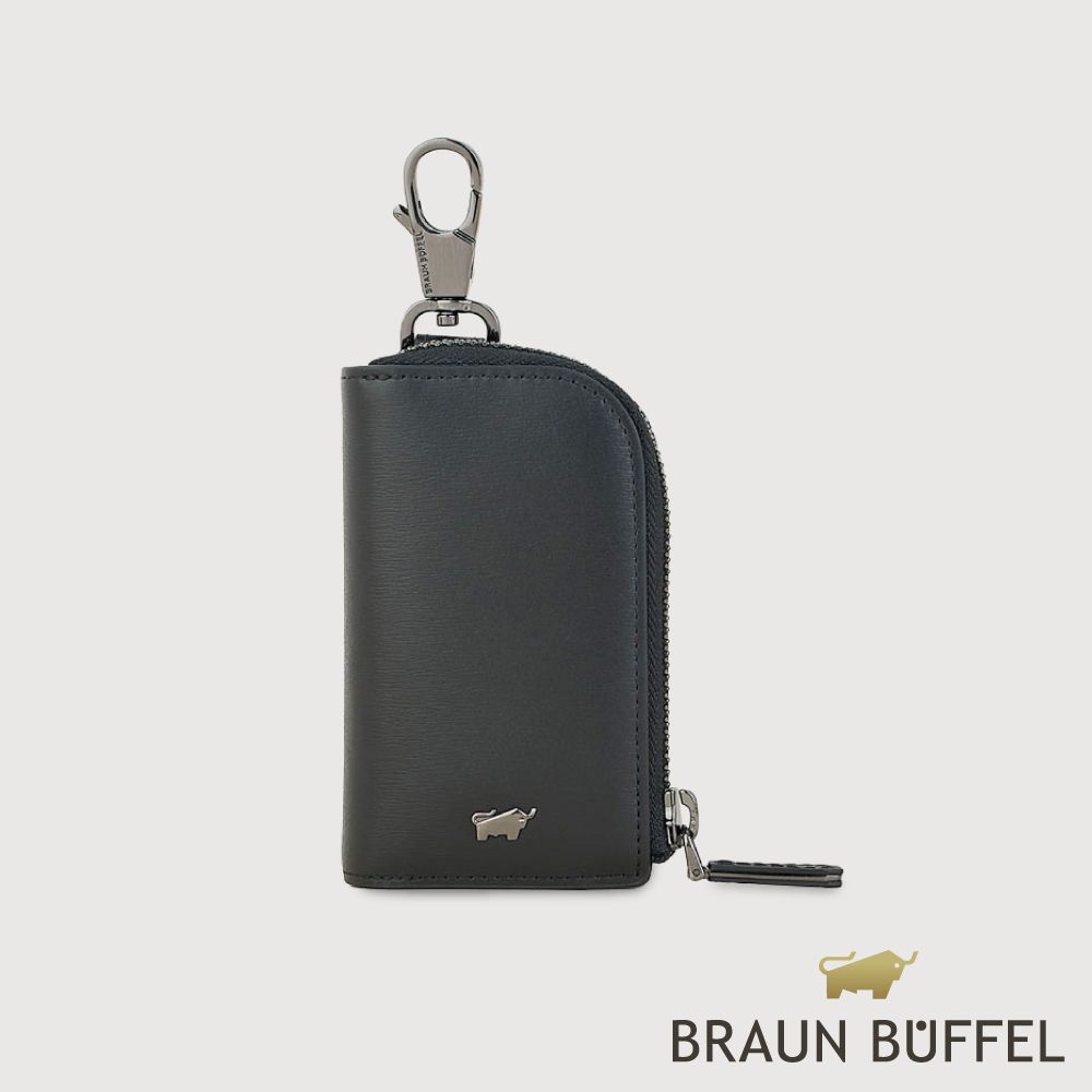 【BRAUN BUFFEL 德國小金牛】台灣總代理 卡特 汽車鑰匙包-黑色/BF585-104-BK