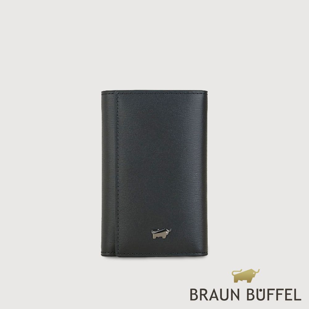 【BRAUN BUFFEL 德國小金牛】台灣總代理 卡特 鑰匙包-黑色/BF585-110-BK