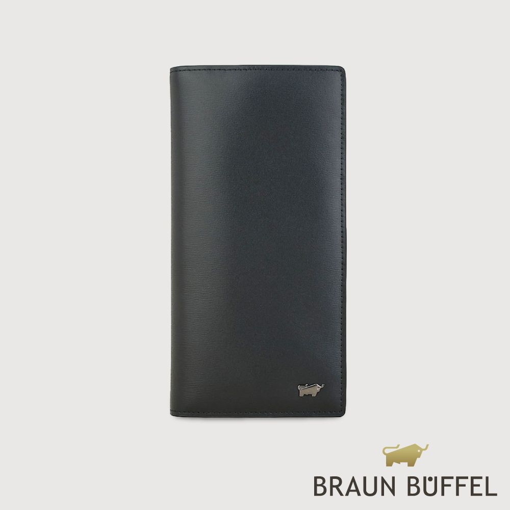 【BRAUN BUFFEL 德國小金牛】台灣總代理 卡特 16卡兩折長夾-黑色/BF585-631-BK