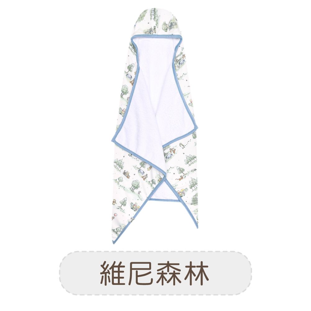 美國Copper Pearl迪士尼系列絲滑柔膚連帽浴巾/ 維尼森林