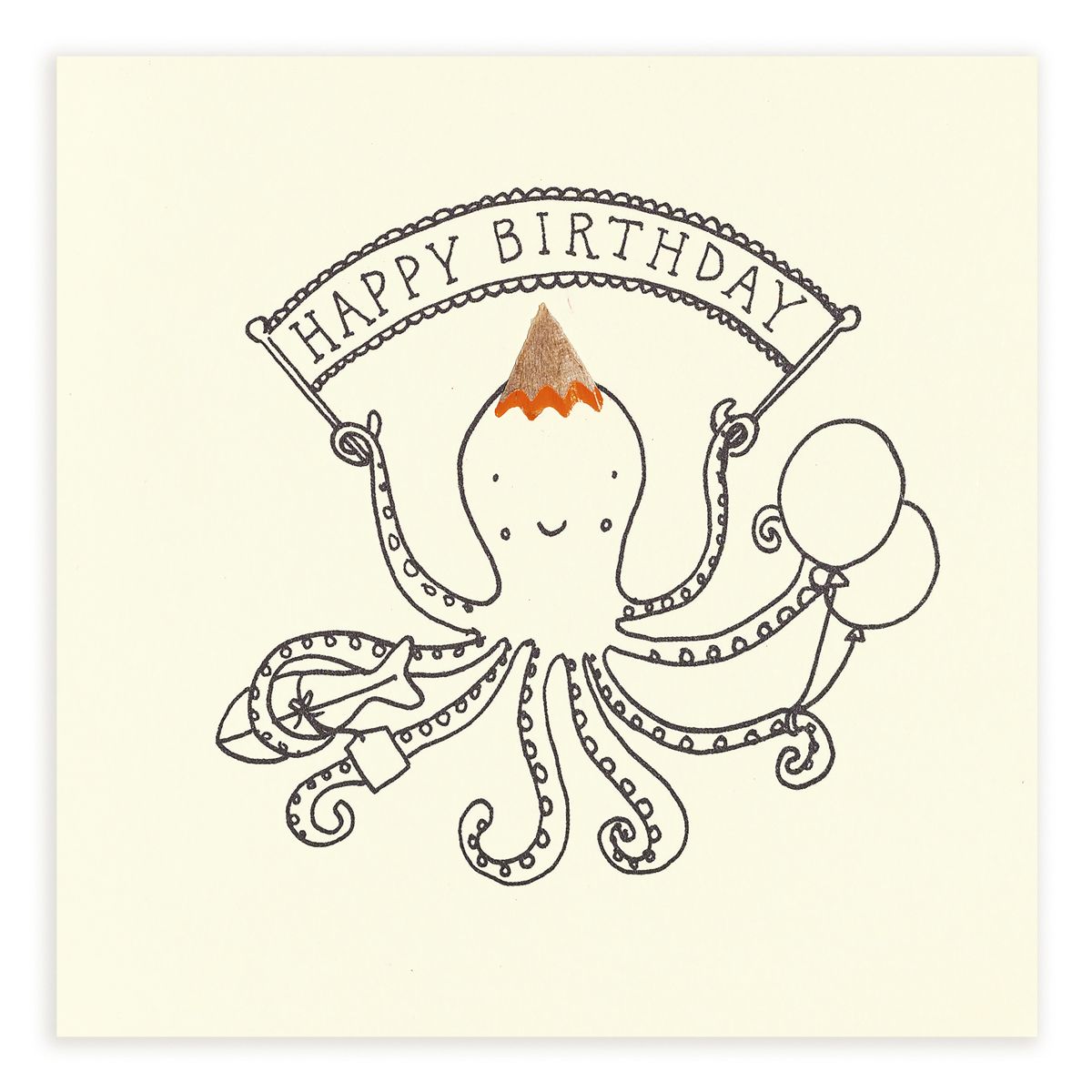 英國 Pencil Shavings 生日卡/ Octopus
