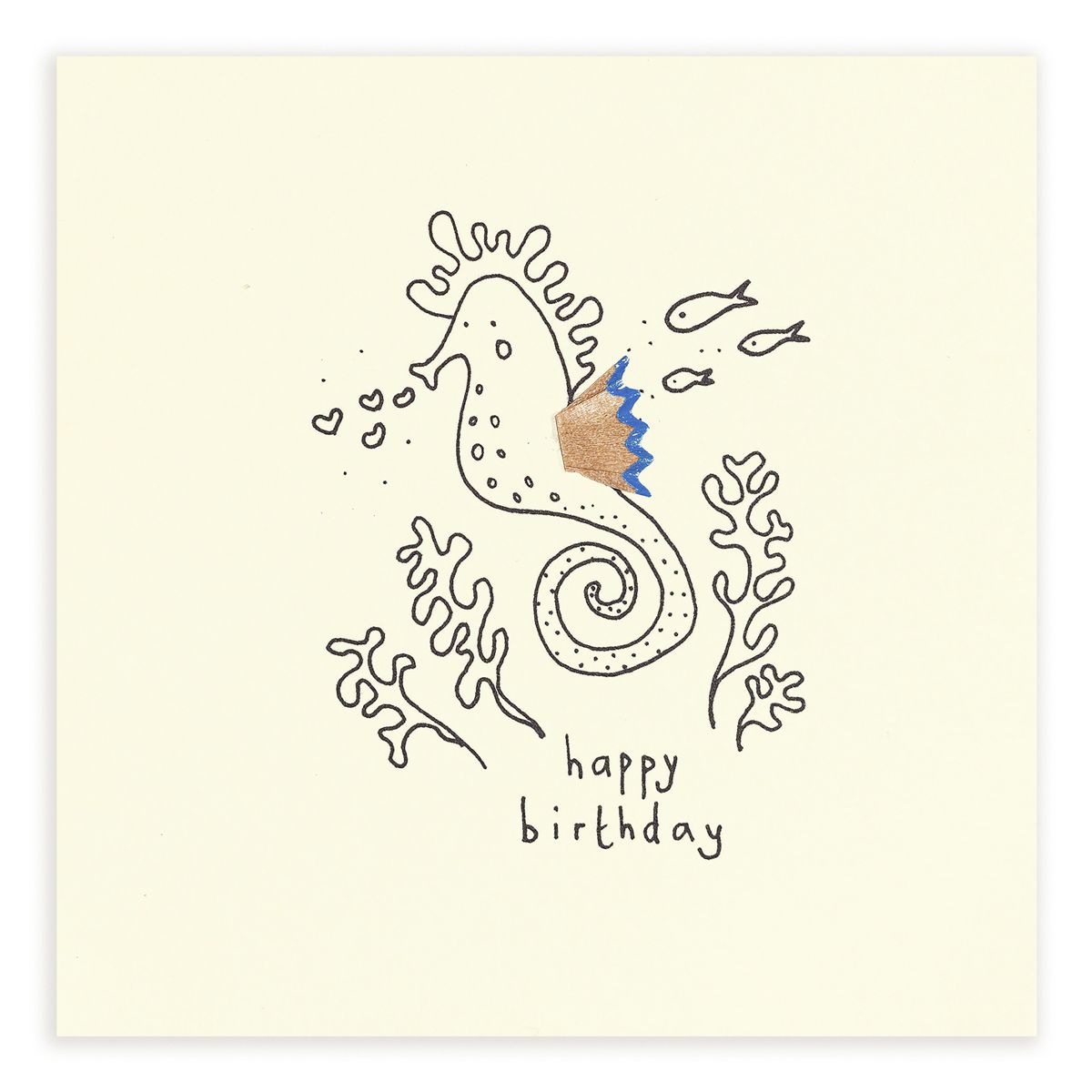 英國 Pencil Shavings 生日卡/ Seahorse
