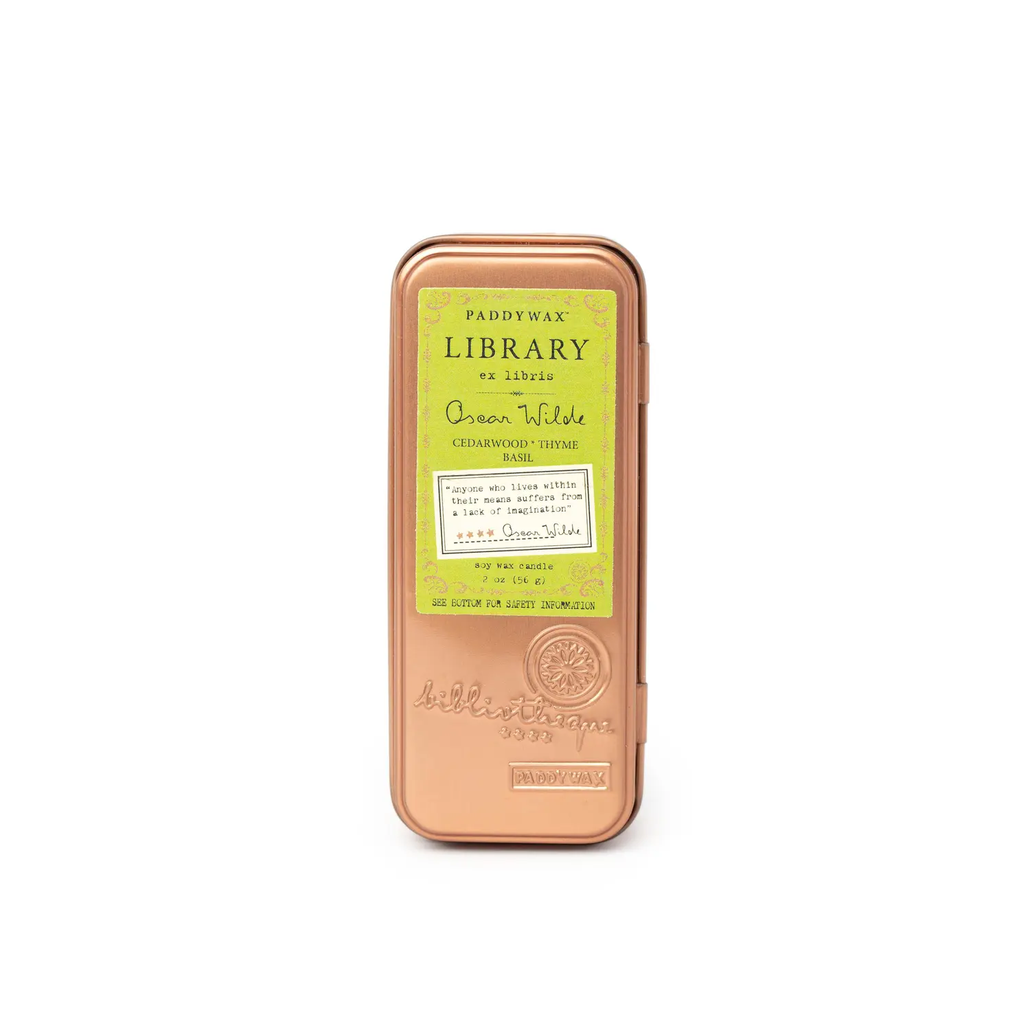 美國 PADDYWAX 圖書館系列23小時蠟燭/ 王爾德/ 柏+麝香+羅勒/ 2 OZ/ EU
