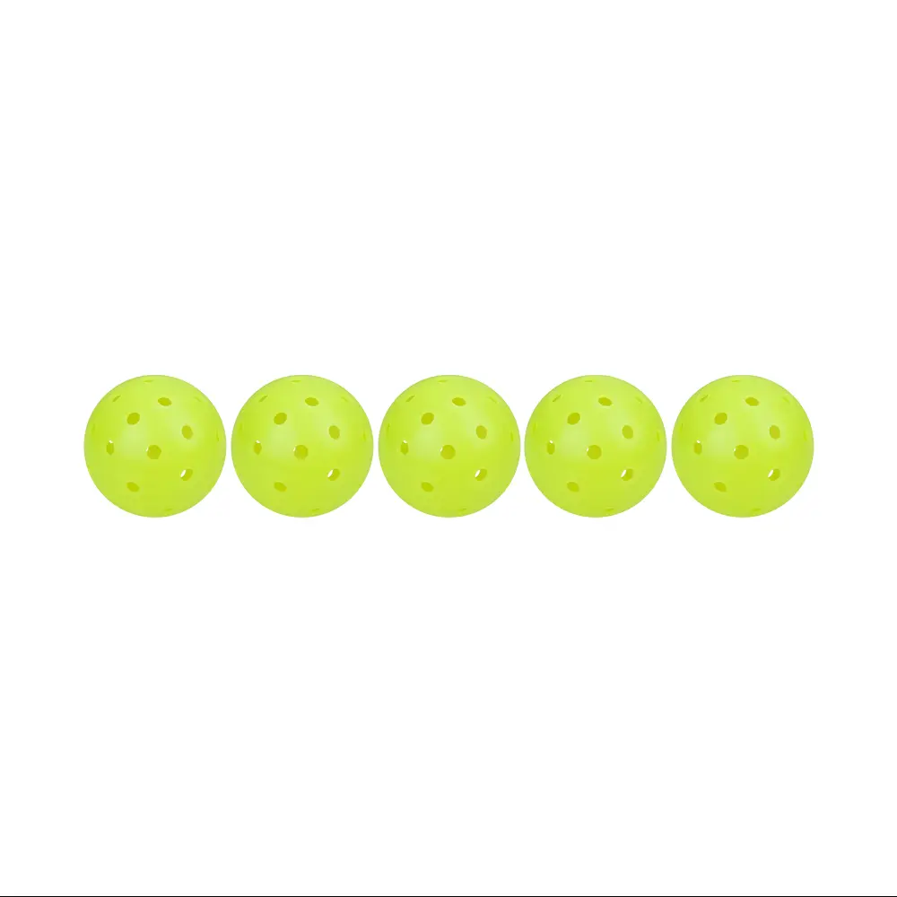 Solar Life 索樂生活 匹克球40孔 Pickleball 戶外訓練球 PE匹克球 室內室外 耐磨高彈力 標準比賽規格/ 滾塑一體球5入(黃色)
