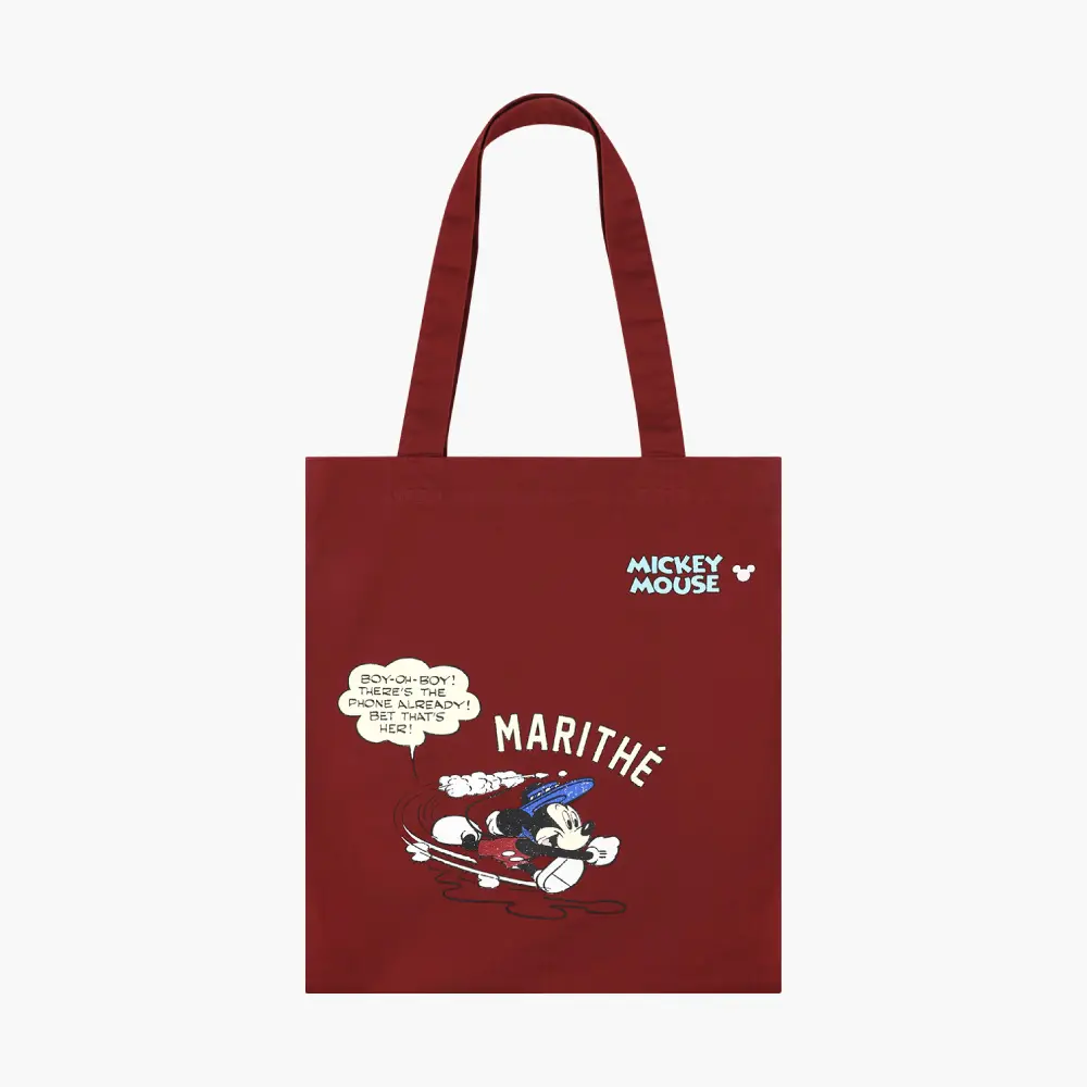 MARITHÉ FRANÇOIS GIRBAUD [MARITHE_DISNEY] MICKEY_COMIC ECO BAG Disney 聯名米奇漫畫環保袋 紅色red