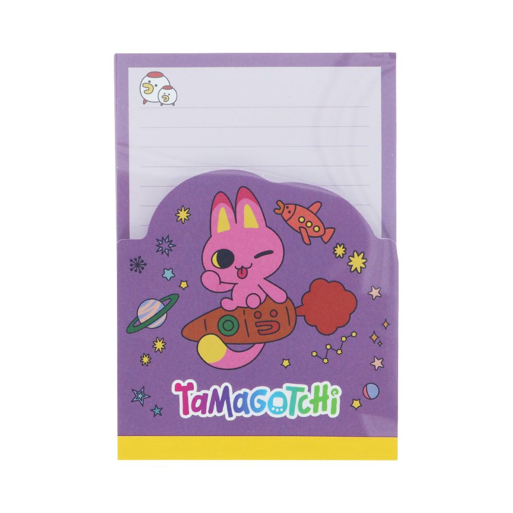日本 sun-star Tamagotchi塔麻歌子 造型便條紙/ 羅蘭紫