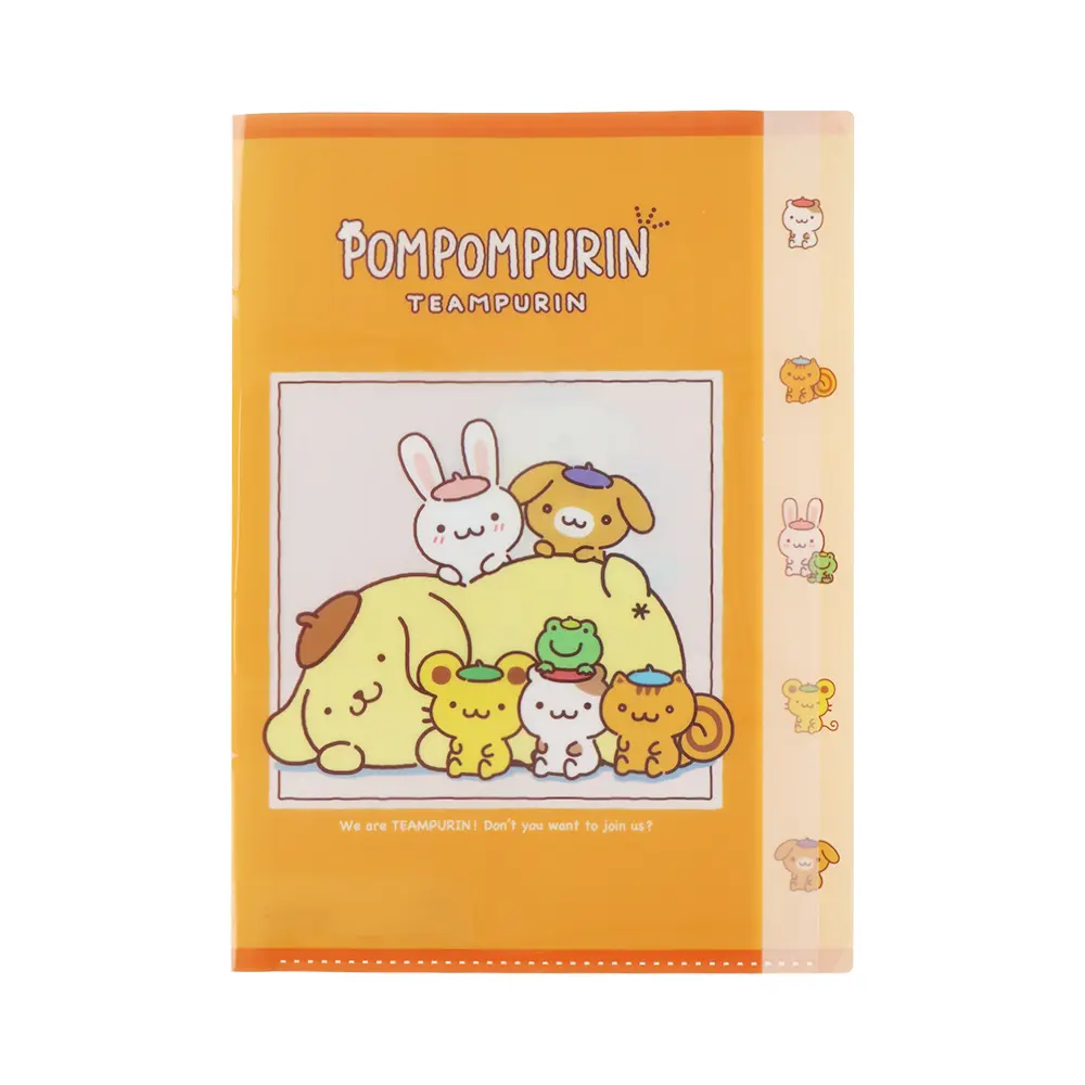 日本 sun-star 三麗鷗 Sanrio Characters 五層造型資料夾/ A4/ 布丁狗/ 橘