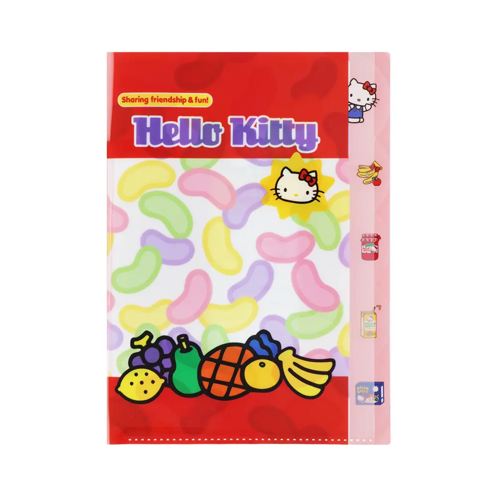 日本 sun-star 三麗鷗 Sanrio Characters 五層造型資料夾/ A4/ Hello Kitty/ 紅