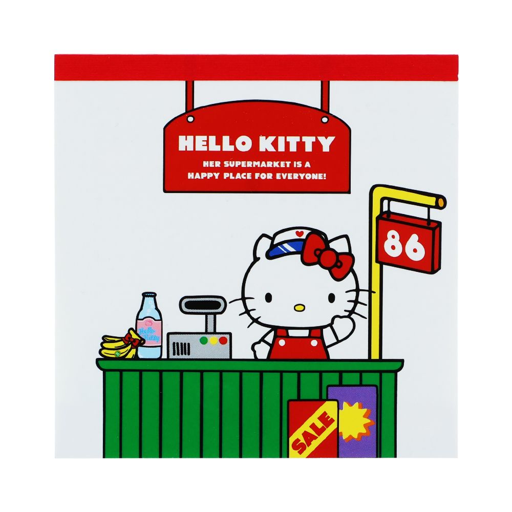 日本 sun-star 三麗鷗 Sanrio Characters 方型便條紙本/ Hello Kitty/ 白