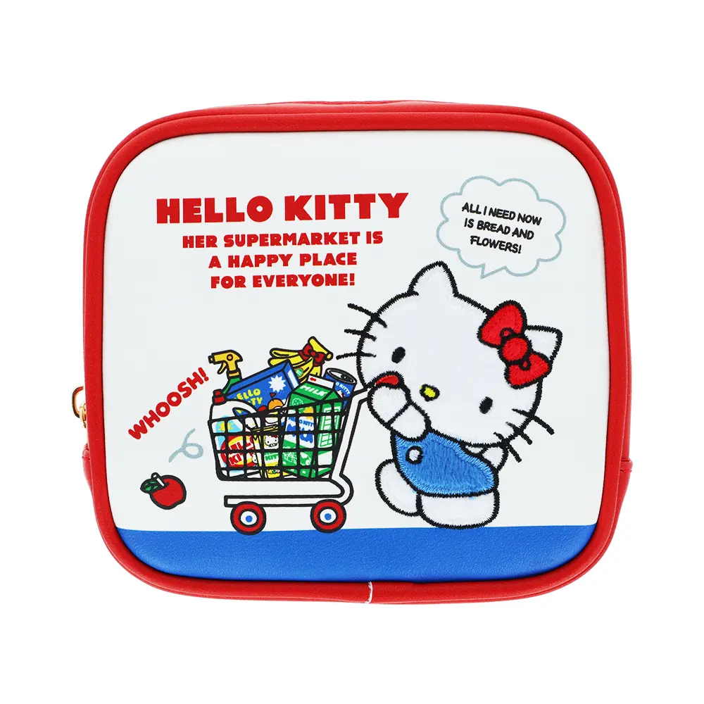 日本 sun-star 三麗鷗 Sanrio Characters 方形收納包/ Hello Kitty/ 白