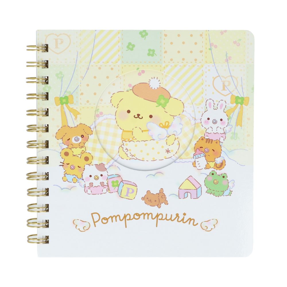 日本 sun-star 三麗鷗 Sanrio Characters 開窗線圈方形筆記本/ 布丁狗/ 黃