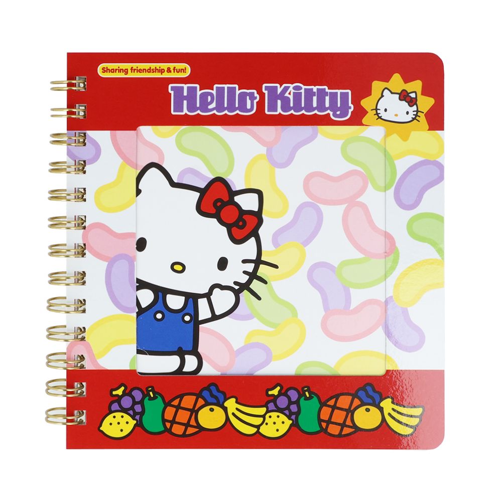 日本 sun-star 三麗鷗 Sanrio Characters 開窗線圈方形筆記本/ Hello Kitty/ 紅