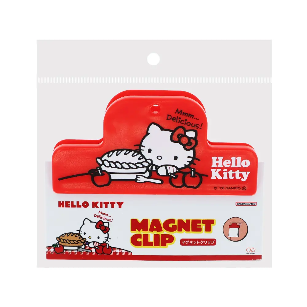 日本 sun-star 三麗鷗 Sanrio Characters 磁鐵事務夾/ Hello Kitty/ 紅