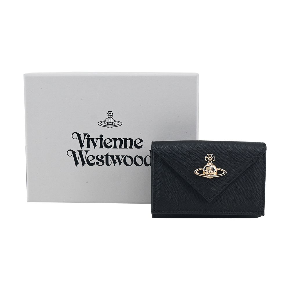 Vivienne Westwood  Envelope防刮信封式三折錢包-黑/平行輸入