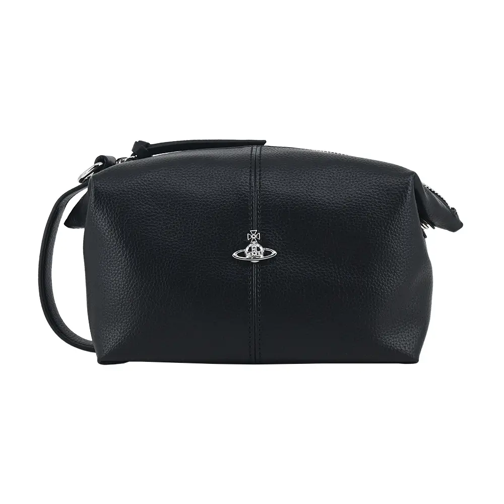 Vivienne Westwood 經典皮革手拿/化妝包 -黑/平行輸入