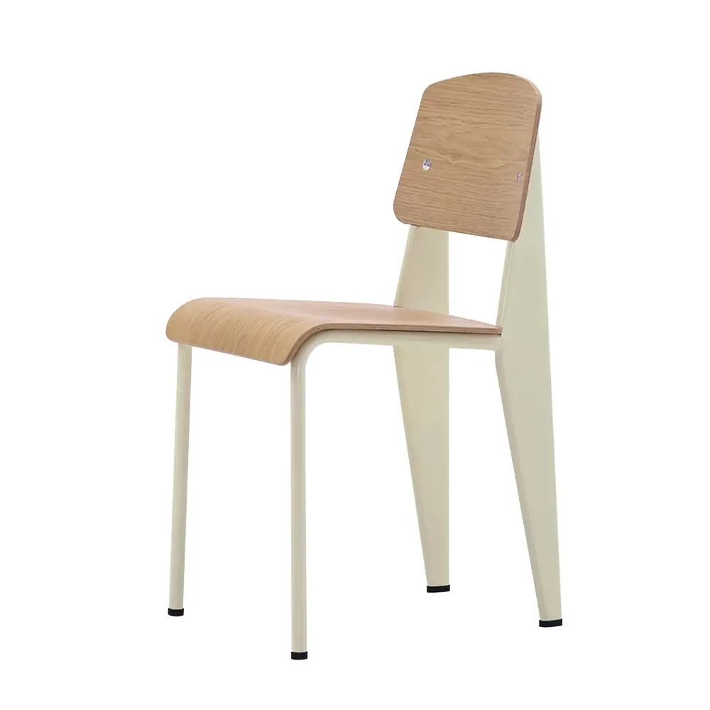 北歐櫥窗/Vitra Standard 標準單椅(淺橡木座面、亞麻白椅腳)