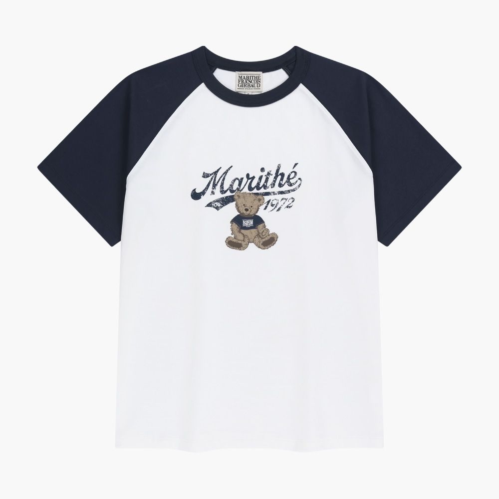 MARITHÉ FRANÇOIS GIRBAUD [REGEN] DOODLE GRAPHIC RAGLAN TEE REGEN系列 塗鴉圖案插肩撞色短袖T恤/ 海軍藍navy/ 預購 S