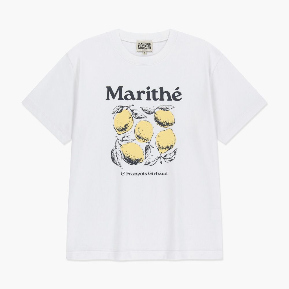 MARITHÉ FRANÇOIS GIRBAUD AEROCOOL LEMON GRAPHIC TEE 檸檬圖案微寬鬆短袖T恤/ 白色white/ 預購 L