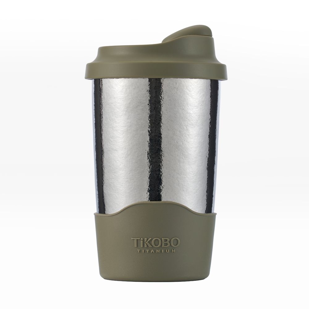 TiKOBO鈦工坊 純鈦雙層真空 蛋形杯 480ml/ 焙茶綠